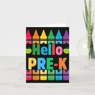 Hello Pre-k Pencils Back To School Teacher Student Card