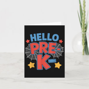 Hello Pre-k Preschool Squad Spider Back To School Card