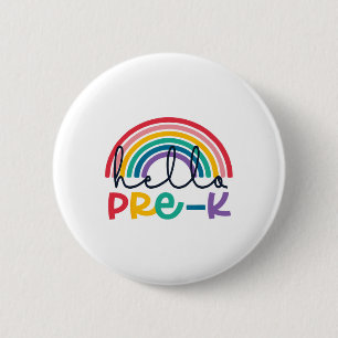 Hello Pre-k Rainbow Ck To School Teacher Student K 6 Cm Round Badge