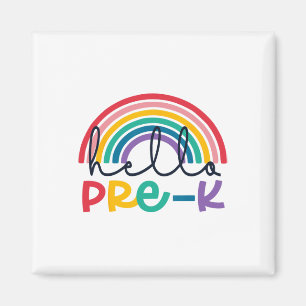 Hello Pre-k Rainbow Ck To School Teacher Student K Magnet