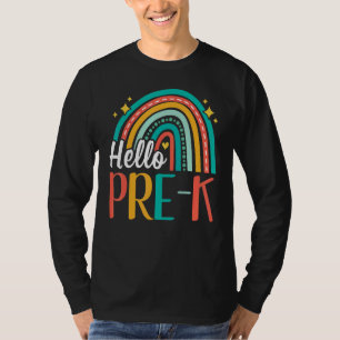 Hello Pre K Rainbow for Teachers Student Girl Kids T-Shirt