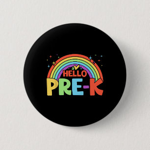 Hello Pre-k Rainbow Teacher Squad Back To School  6 Cm Round Badge