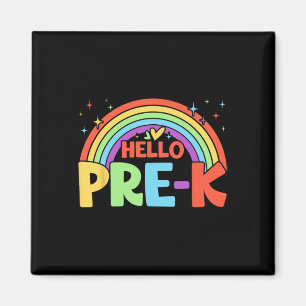 Hello Pre-k Rainbow Teacher Squad Back To School  Magnet