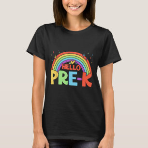 Hello Pre-k Rainbow Teacher Squad Back To School  T-Shirt