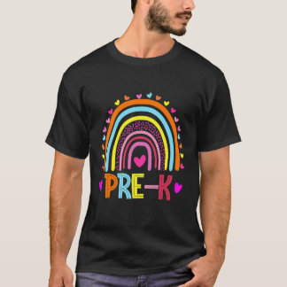 Hello Pre K Rainbow Teachers Kids Back To School T-Shirt