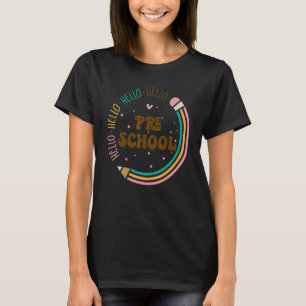 Hello Pre K Retro Groovy Back To School Vibes Kind T-Shirt