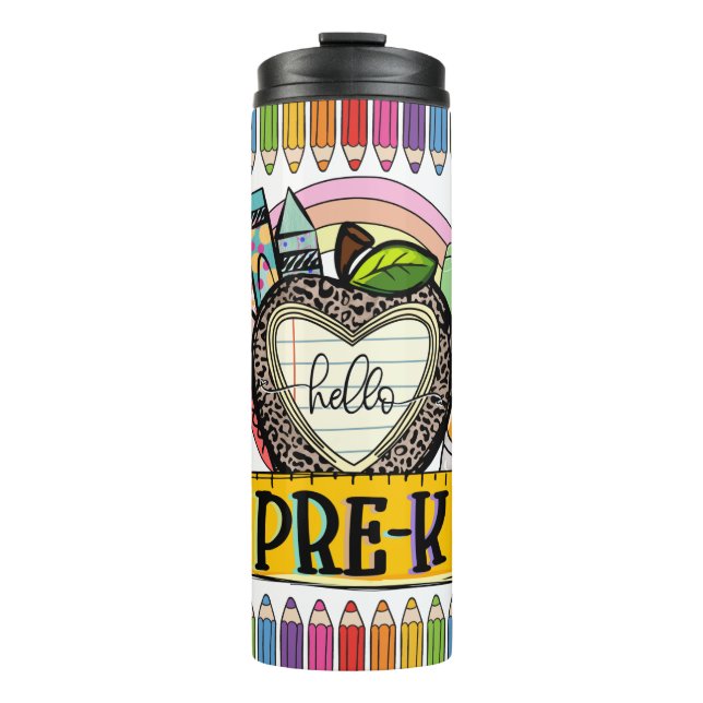 Hello Pre-K Teacher Appreciation Thermal Tumbler (Front)