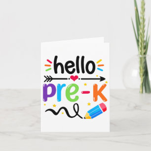 Hello Pre-k Team Prek Ck To School Teacher Girls B Card