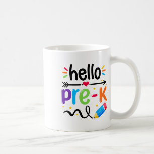 Hello Pre-k Team Prek Ck To School Teacher Girls B Coffee Mug