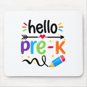 Hello Pre-k Team Prek Ck To School Teacher Girls B Mouse Pad