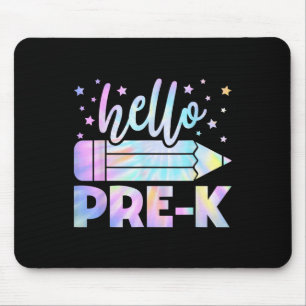 Hello Pre-k Tie Dye Pencil Teacher Back To School Mouse Pad