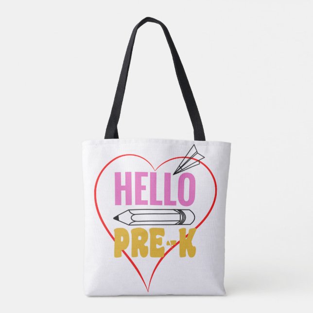 Hello Pre-Kindergarten Tote Bag (Back)