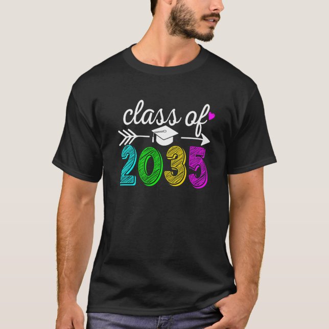 Hello Pre School Back To School Class Of 2035 Grow T-Shirt (Front)