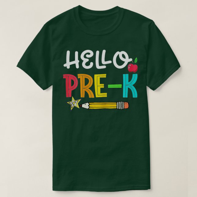 Hello PreK Back To School Ready for PreK  T-Shirt (Design Front)
