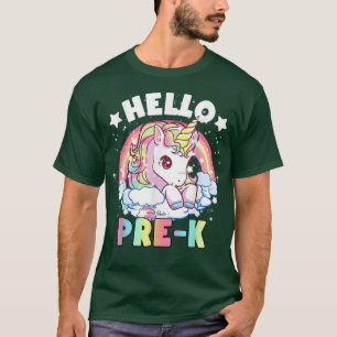 Hello PreK Teacher Unicorn Back To School Girls  T-Shirt