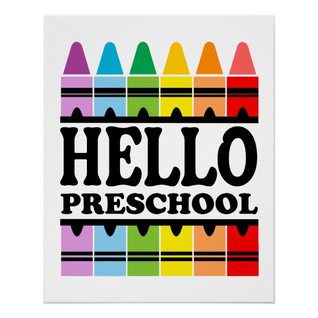 Hello Preschool Back to School Poster (Front)