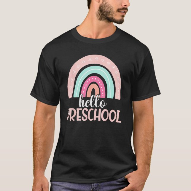 Hello Preschool Back To School Preschooler Teacher T-Shirt (Front)