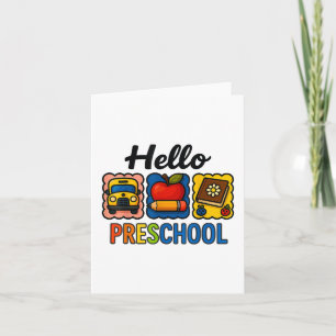 Hello Preschool Back To School Teacher Student Boy Card