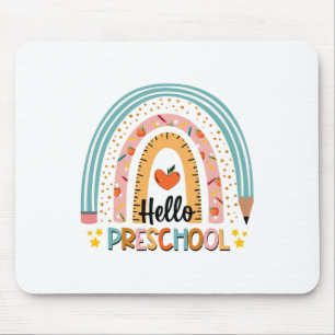 Hello Preschool Boho Rainbow Teacher Ck To School Mouse Pad