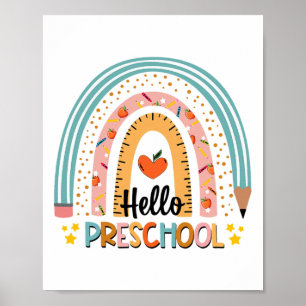 Hello Preschool Boho Rainbow Teacher Ck To School Poster