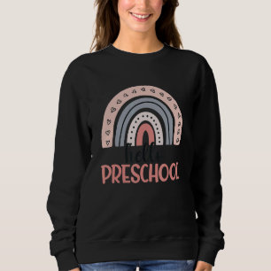 Hello Preschool Boho Rainbow Teacher Student Back Sweatshirt