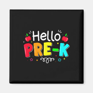 Hello preschool boy girl teacher back to school magnet