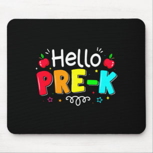 Hello preschool boy girl teacher back to school mouse pad