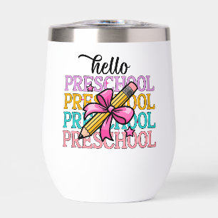 Hello Preschool Colourful School Teacher Pencil