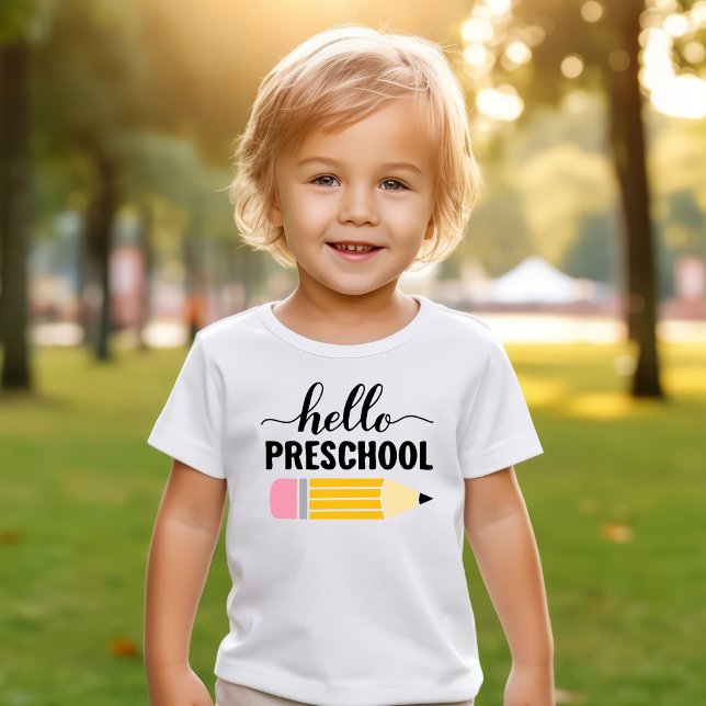 Hello Preschool First Day Pencil Toddler T-Shirt (Creator Uploaded)