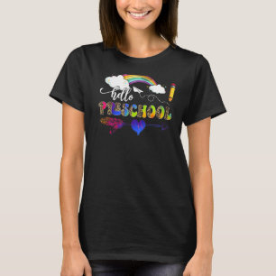 Hello Preschool Heart  Teacher Student Back To Sch T-Shirt