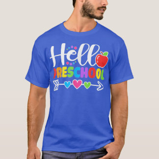 Hello Preschool Heart Teacher Student Back To Scho T-Shirt