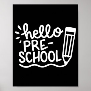 Hello Preschool Kids Back to School Outfits for Gi Poster