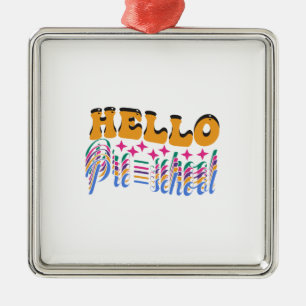 Hello Preschool Metal Ornament