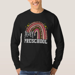 Hello Preschool Rainbow Leopard Back To School Tea T-Shirt