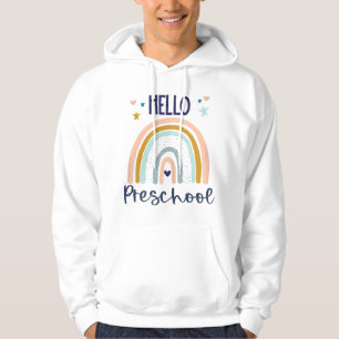 Hello Preschool Retro Rainbow Teacher Toddler Girl Hoodie