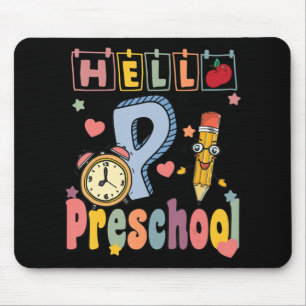 Hello Preschool Retro Teacher Toddler Girls Back T Mouse Pad