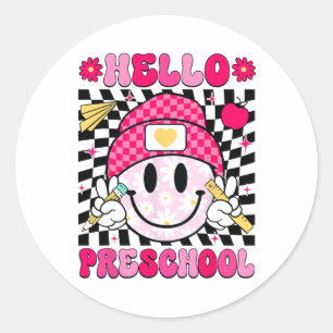 Hello Preschool Smile Face Preschool Back To Schoo Classic Round Sticker