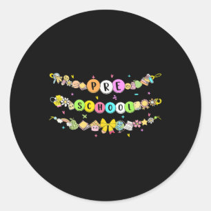 Hello Preschool Teacher Back To School Pre-k Brace Classic Round Sticker