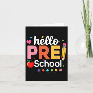 Hello Preschool Teacher Kids Team Pre-k Pre K Back Card