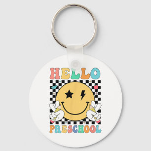 Hello Preschool Teacher Kids Team Pre-k Pre K Back Key Ring