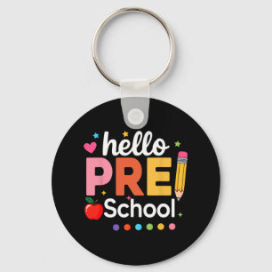 Hello Preschool Teacher Kids Team Pre-k Pre K Back Key Ring