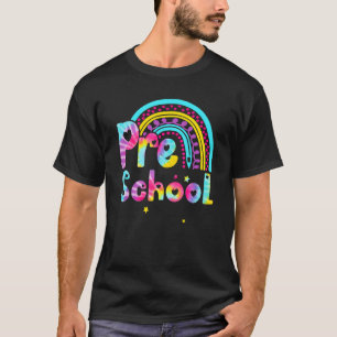 Hello Preschool Teacher Tie Dye Rainbow Back To Sc T-Shirt
