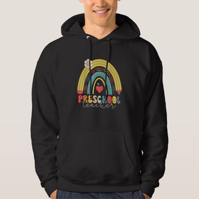 Hello Preschool Team Preschool Back to School Teac Hoodie (Front)