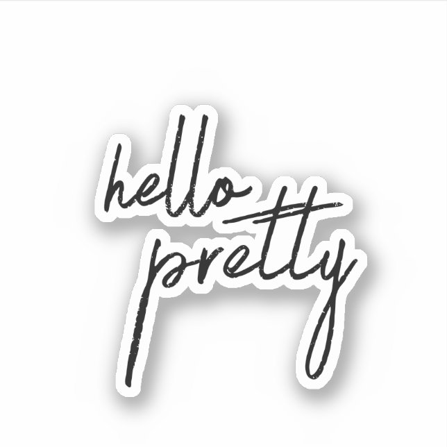 Hello Pretty, Aesthetic Teen  scrapbook Sticker (Front)