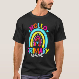 Hello Primary School Rainbow Kids Student Back To T-Shirt