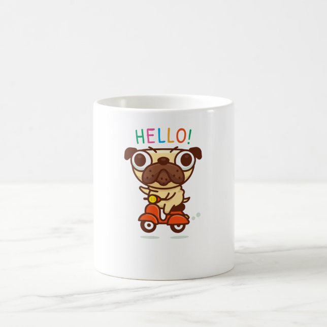 Hello Pug Coffee Mug (Center)
