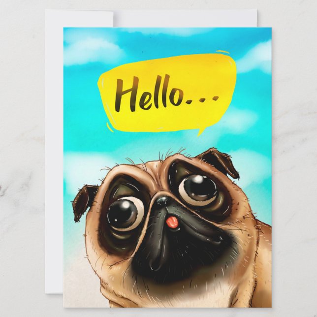 Hello Pug Gift Idea, Pug Owner, Dog Lover Gift (Front)