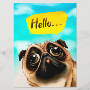 Hello Pug Gift Idea, Pug Owner, Dog Lover Gift Menu