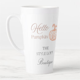 Hello Pumpkin Autumn Branding for Boutique Shop Latte Mug