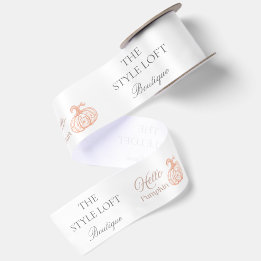 Hello Pumpkin Autumn Branding for Boutique Shop Satin Ribbon